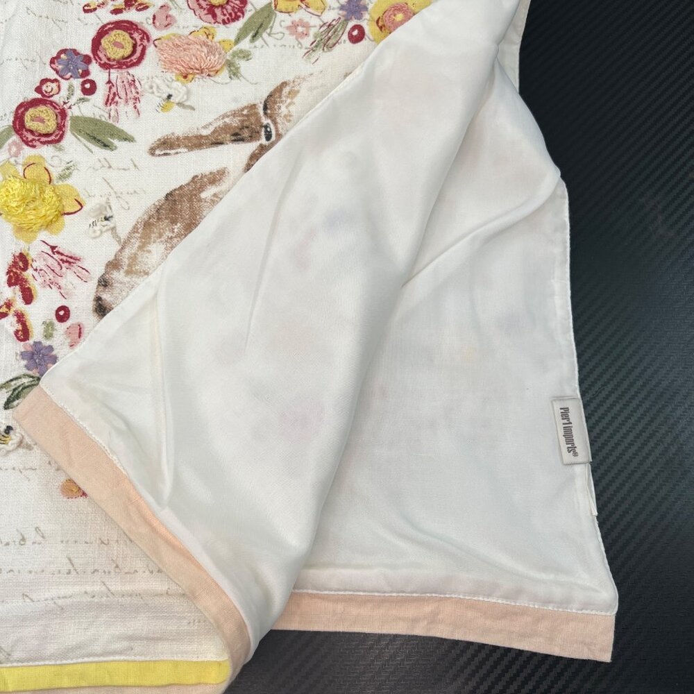 Pier 1 Imports Floral Embellished Easter Bunny Rabbit Table Runner 70"x12” - Picture 6 of 11